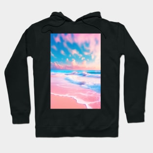 Pink Summer Sand Beach Hoodie